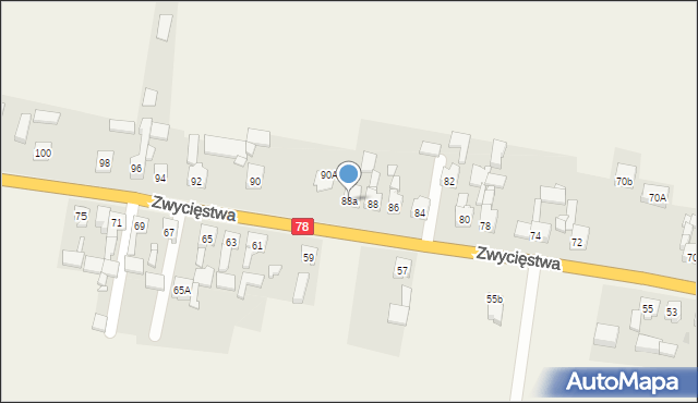 Tąpkowice, Zwycięstwa, 88a, mapa Tąpkowice