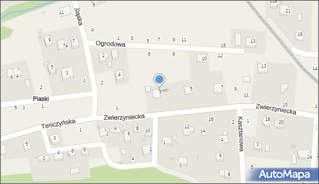 Tenczynek, Zwierzyniecka, 3, mapa Tenczynek