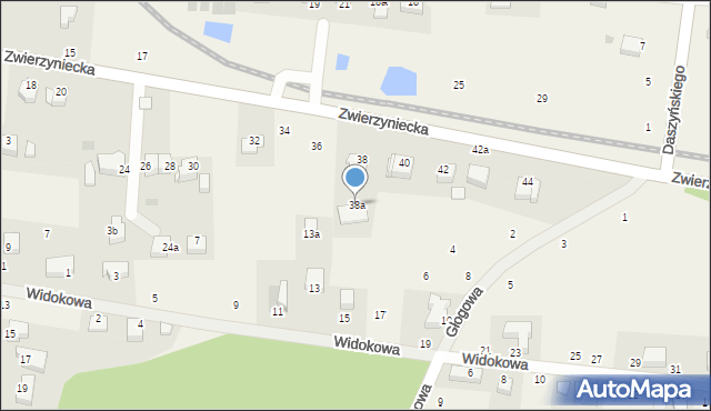 Tenczynek, Zwierzyniecka, 38a, mapa Tenczynek