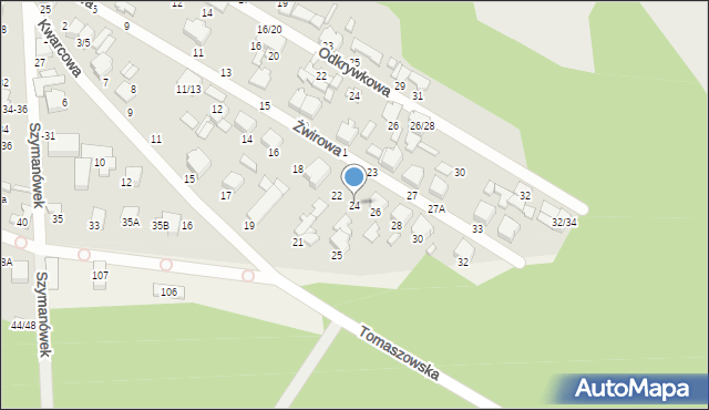 Tomaszów Mazowiecki, Żwirowa, 24, mapa Tomaszów Mazowiecki