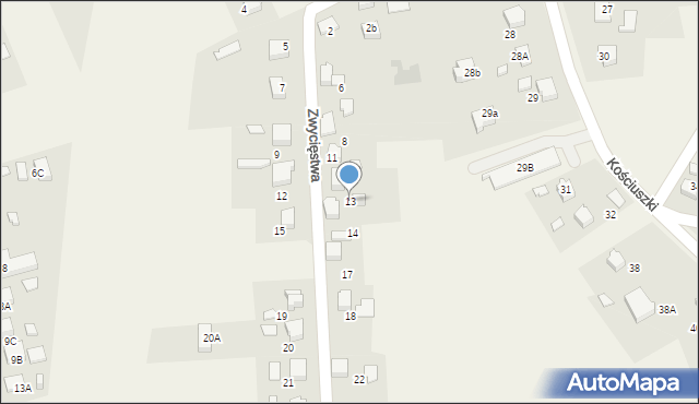 Turza Śląska, Zwycięstwa, 13, mapa Turza Śląska