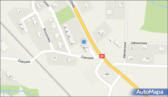 Uniegoszcz, Żwirowa, 53, mapa Uniegoszcz