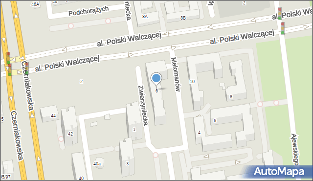 Warszawa, Zwierzyniecka, 6, mapa Warszawy