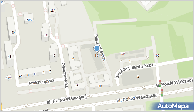 Warszawa, Zwierzyniecka, 8C, mapa Warszawy