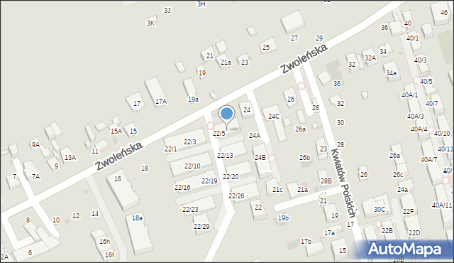 Warszawa, Zwoleńska, 22/6, mapa Warszawy