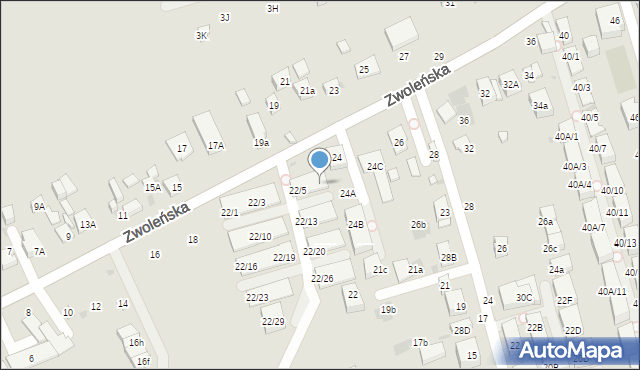 Warszawa, Zwoleńska, 22/7, mapa Warszawy