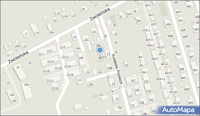 Warszawa, Zwoleńska, 26b, mapa Warszawy