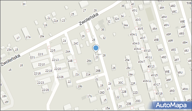 Warszawa, Zwoleńska, 28A, mapa Warszawy