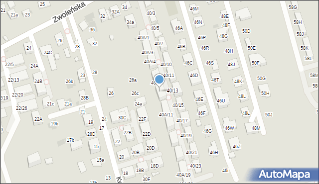 Warszawa, Zwoleńska, 40A/8, mapa Warszawy