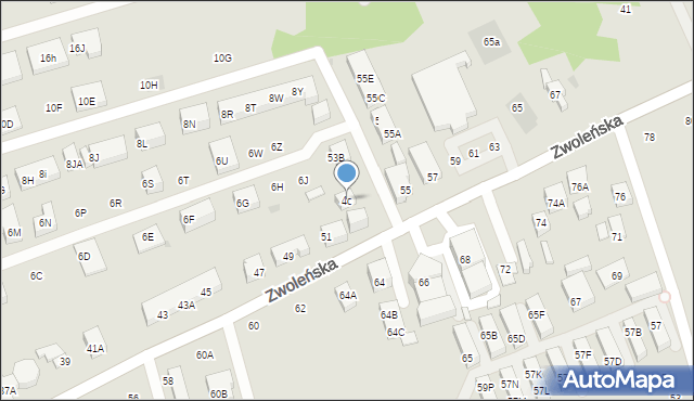 Warszawa, Zwoleńska, 53, mapa Warszawy