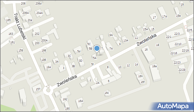 Warszawa, Zwoleńska, 5h, mapa Warszawy