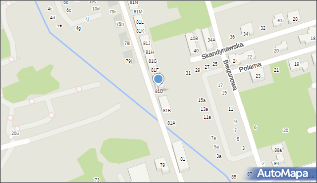 Warszawa, Zwoleńska, 81D, mapa Warszawy