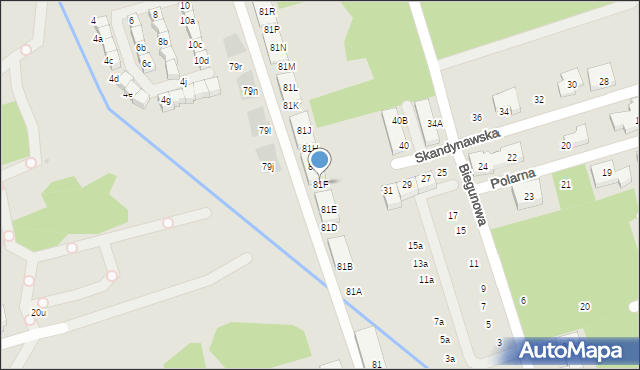 Warszawa, Zwoleńska, 81F, mapa Warszawy