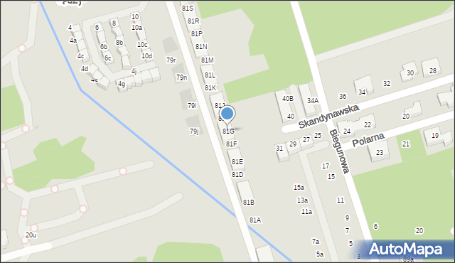 Warszawa, Zwoleńska, 81G, mapa Warszawy