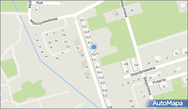 Warszawa, Zwoleńska, 81L, mapa Warszawy