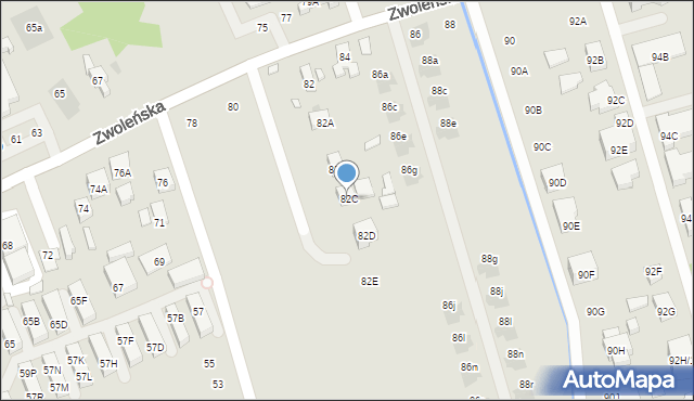 Warszawa, Zwoleńska, 82C, mapa Warszawy