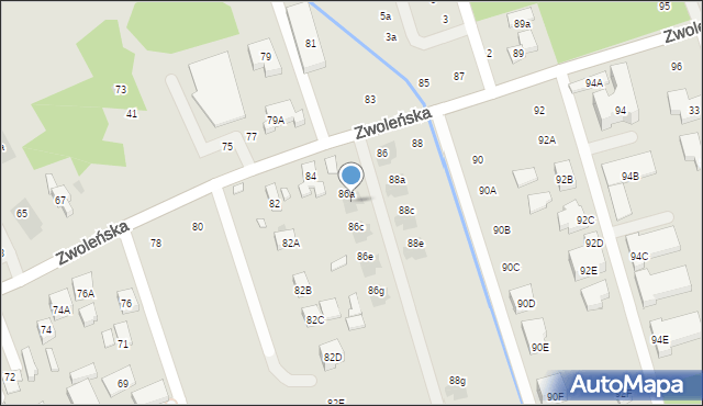 Warszawa, Zwoleńska, 86b, mapa Warszawy