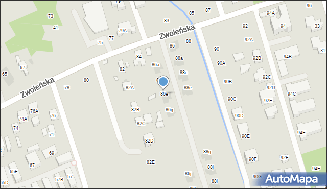 Warszawa, Zwoleńska, 86e, mapa Warszawy