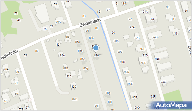 Warszawa, Zwoleńska, 88e, mapa Warszawy