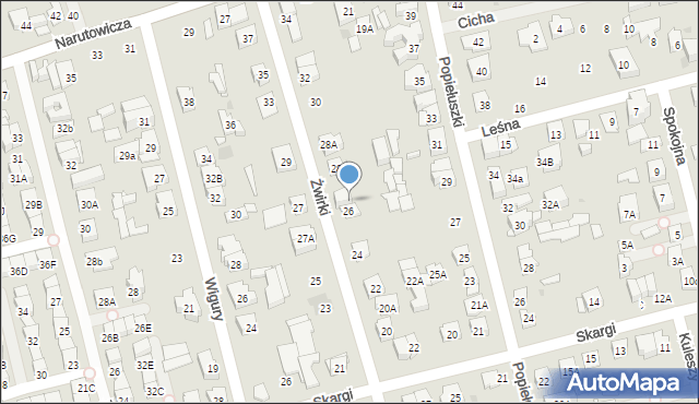 Ząbki, Żwirki Franciszka, 26A, mapa Ząbki