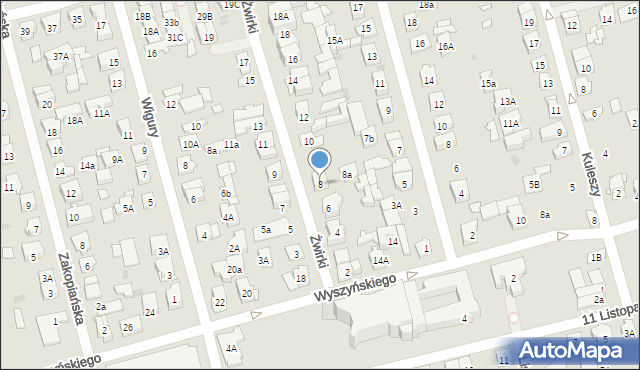 Ząbki, Żwirki Franciszka, 8, mapa Ząbki