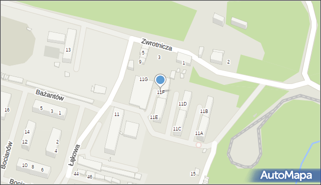 Zabrze, Zwrotnicza, 11F, mapa Zabrza