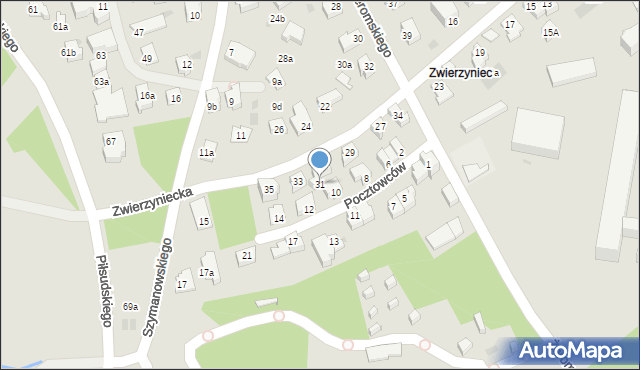 Zakopane, Zwierzyniecka, 31, mapa Zakopanego