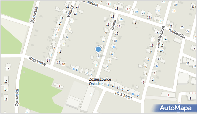 Zdzieszowice, Żwirki Franciszka, 3, mapa Zdzieszowice