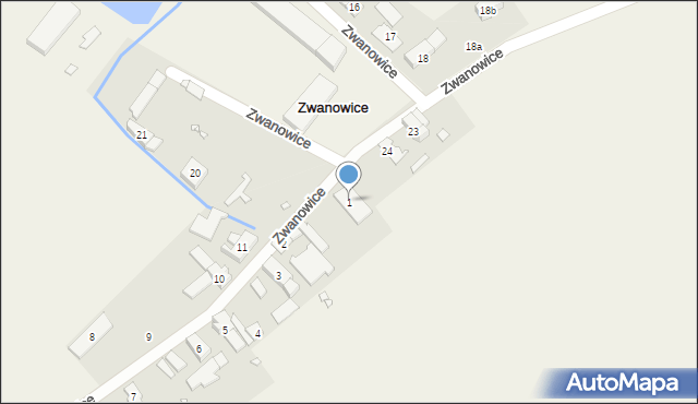 Zwanowice, Zwanowice, 1, mapa Zwanowice