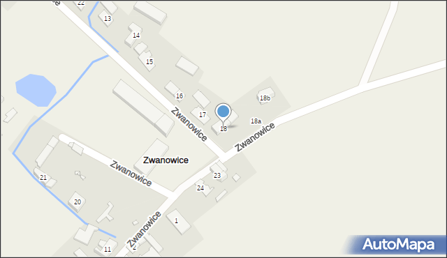 Zwanowice, Zwanowice, 18, mapa Zwanowice