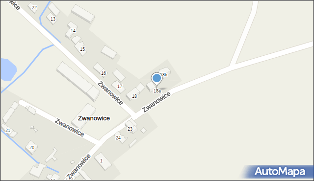 Zwanowice, Zwanowice, 18a, mapa Zwanowice