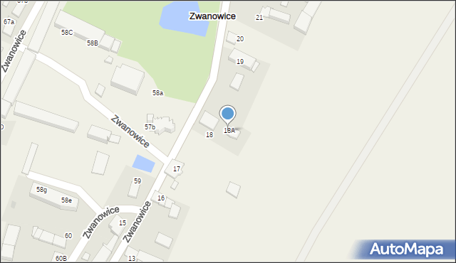 Zwanowice, Zwanowice, 18A, mapa Zwanowice