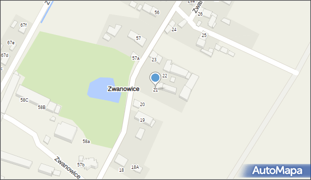 Zwanowice, Zwanowice, 21, mapa Zwanowice