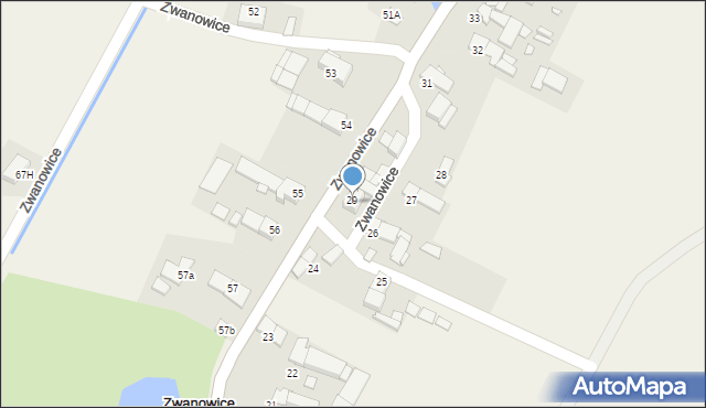 Zwanowice, Zwanowice, 29a, mapa Zwanowice