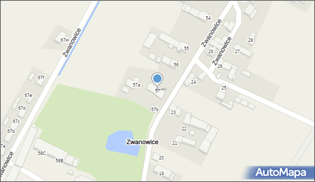 Zwanowice, Zwanowice, 57, mapa Zwanowice