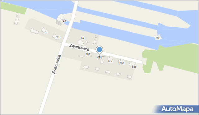 Zwanowice, Zwanowice, 68b, mapa Zwanowice