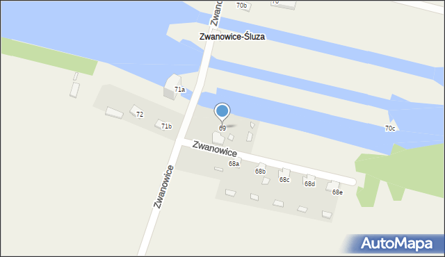Zwanowice, Zwanowice, 69, mapa Zwanowice