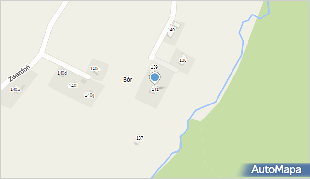 Zwardoń, Zwardoń, 141, mapa Zwardoń