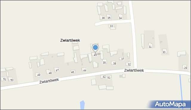 Zwiartówek, Zwiartówek, 43, mapa Zwiartówek