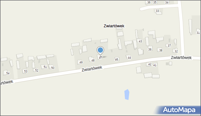 Zwiartówek, Zwiartówek, 47, mapa Zwiartówek