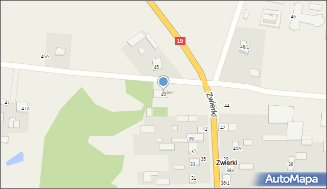 Zwierki, Zwierki, 43, mapa Zwierki