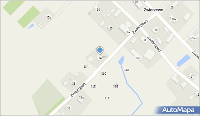 Zwierzewo, Zwierzewo, 34, mapa Zwierzewo