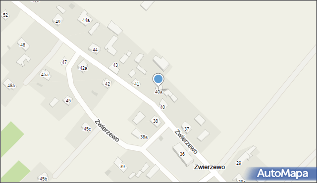 Zwierzewo, Zwierzewo, 40a, mapa Zwierzewo