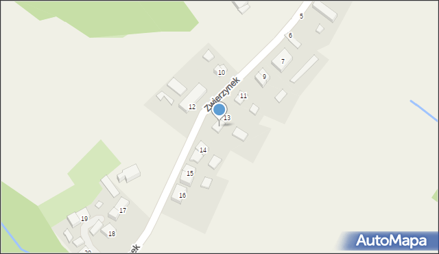 Zwierzynek, Zwierzynek, 13a, mapa Zwierzynek