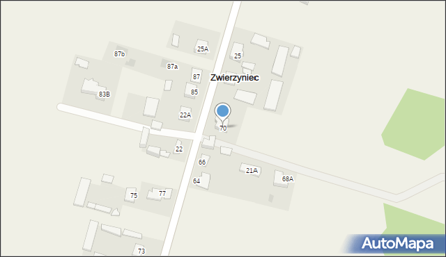 Zwierzyniec, Zwierzyniec, 70, mapa Zwierzyniec