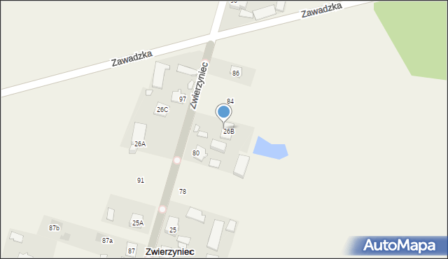 Zwierzyniec, Zwierzyniec, 82, mapa Zwierzyniec