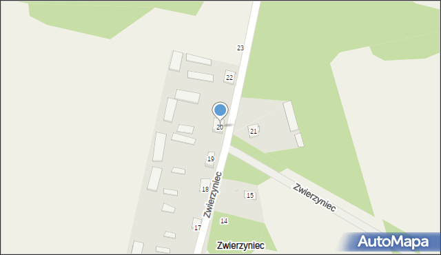 Zwierzyniec, Zwierzyniec, 20, mapa Zwierzyniec