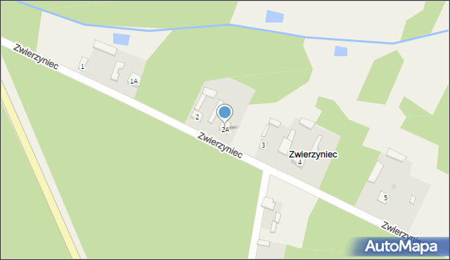 Zwierzyniec, Zwierzyniec, 2A, mapa Zwierzyniec