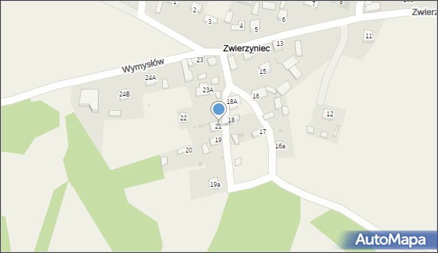 Zwierzyniec, Zwierzyniec, 21, mapa Zwierzyniec