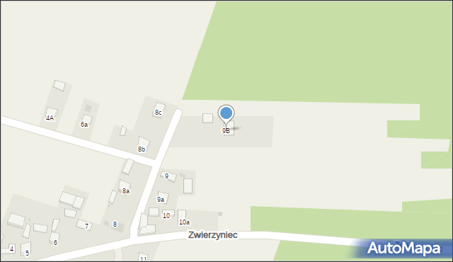 Zwierzyniec, Zwierzyniec, 9B, mapa Zwierzyniec